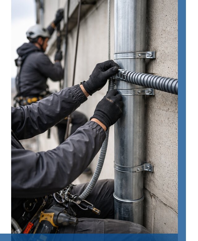 Монтаж гофры для кабеля в Ельце от 308 р. | ВЫСОТНИК-Елц