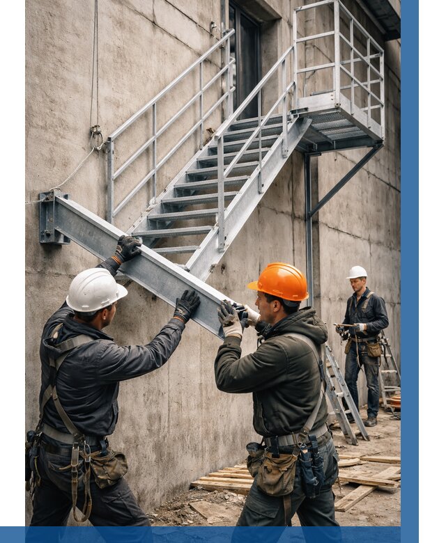 Монтаж металлических лестниц в Ельце от 15402 р. | ВЫСОТНИК-Елц