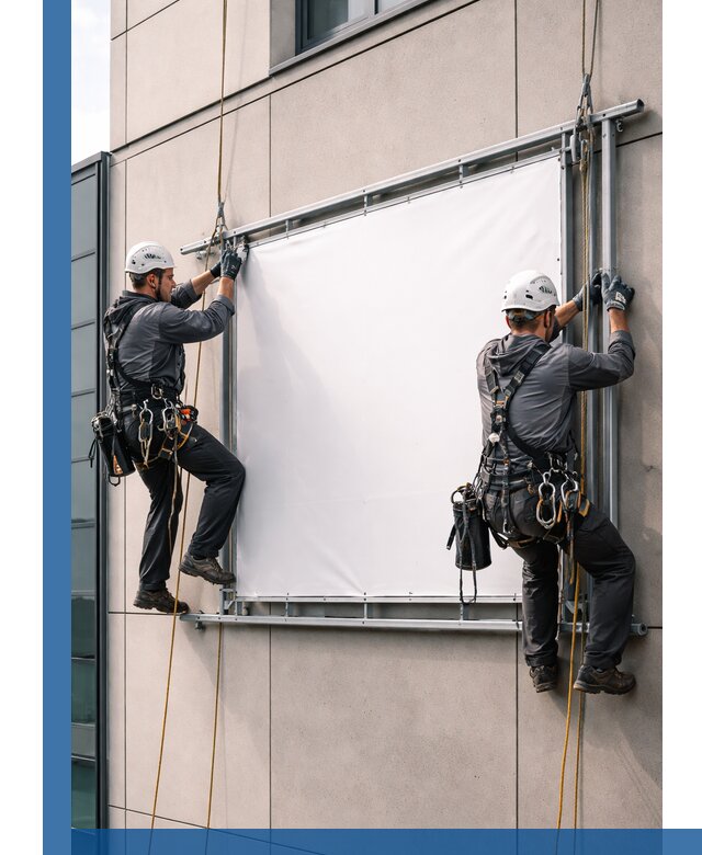 Монтаж наружной рекламной вывески в Ельце под ключ