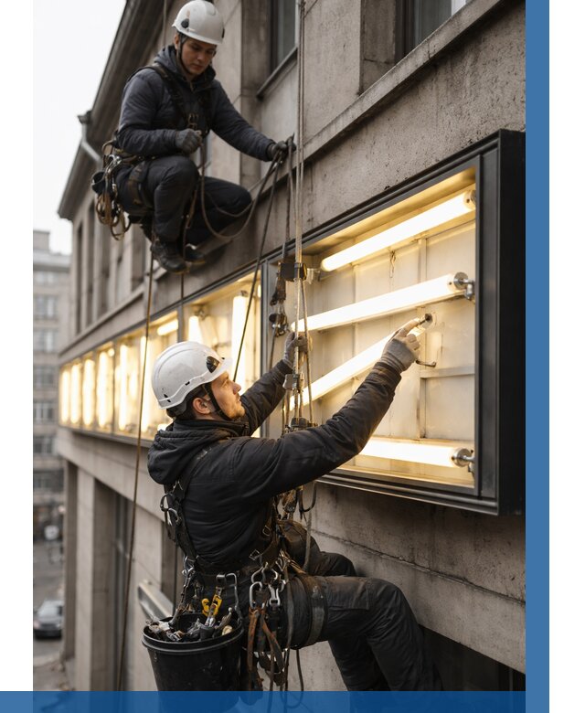 Замена ламп в вывеске в Ельце под ключ от 3594 р. | ВЫСОТНИК-Елц