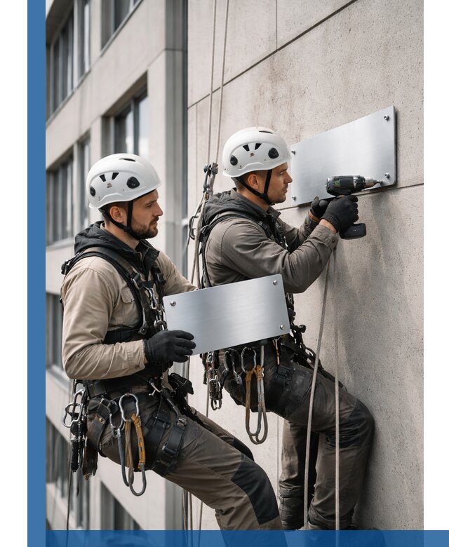 Монтаж табличек и указателей в Ельце для зданий и сооружений