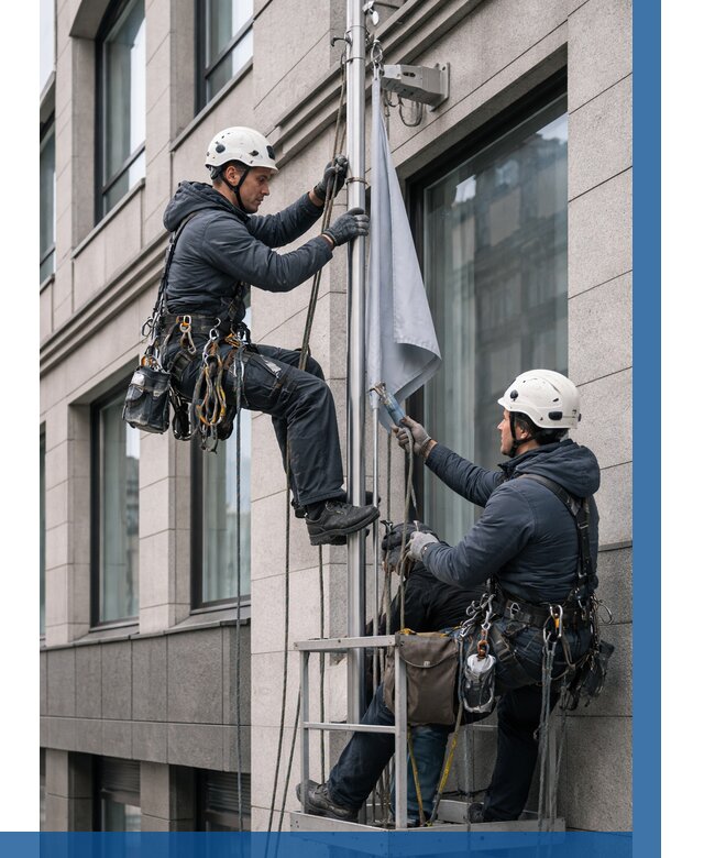 Установка флагов на фасаде в Ельце от 4621 р. | ВЫСОТНИК-Елц