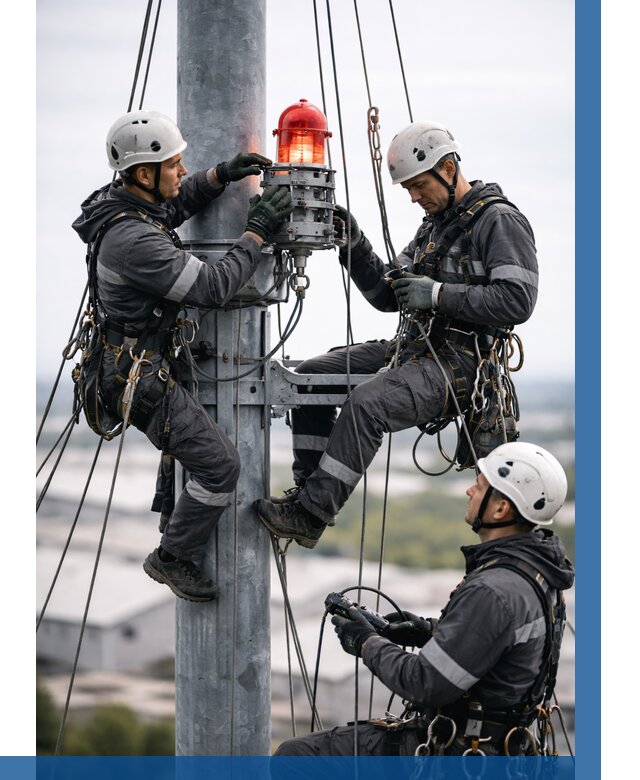 Монтаж заградительных огней в Ельце от 8728 р. | ВЫСОТНИК-Елц