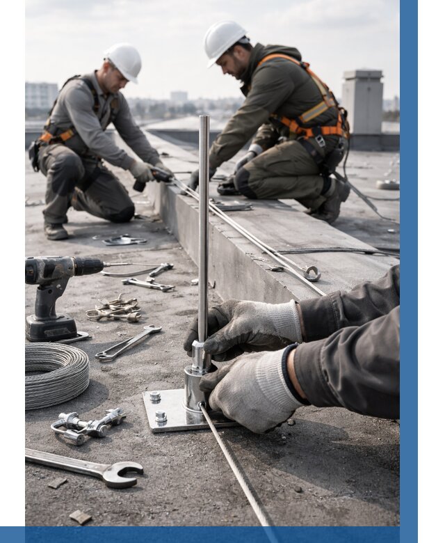 Монтаж молниезащиты на кровле в Ельце цена от 25670 р. | ВЫСОТНИК-Елц