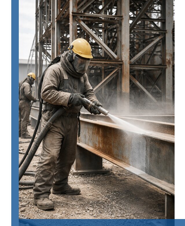 Пескоструйная очистка металлоконструкций в Ельце промышленная