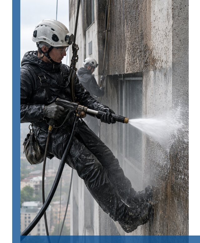 Гидроструйная очистка фасадов и конструкций в Ельце