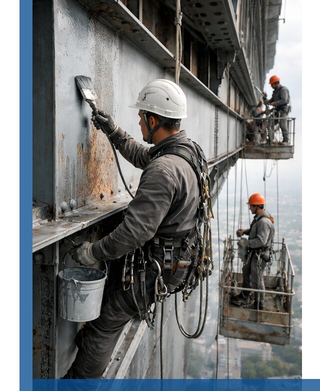 Покраска металлоконструкций на высоте в Ельце профессионально