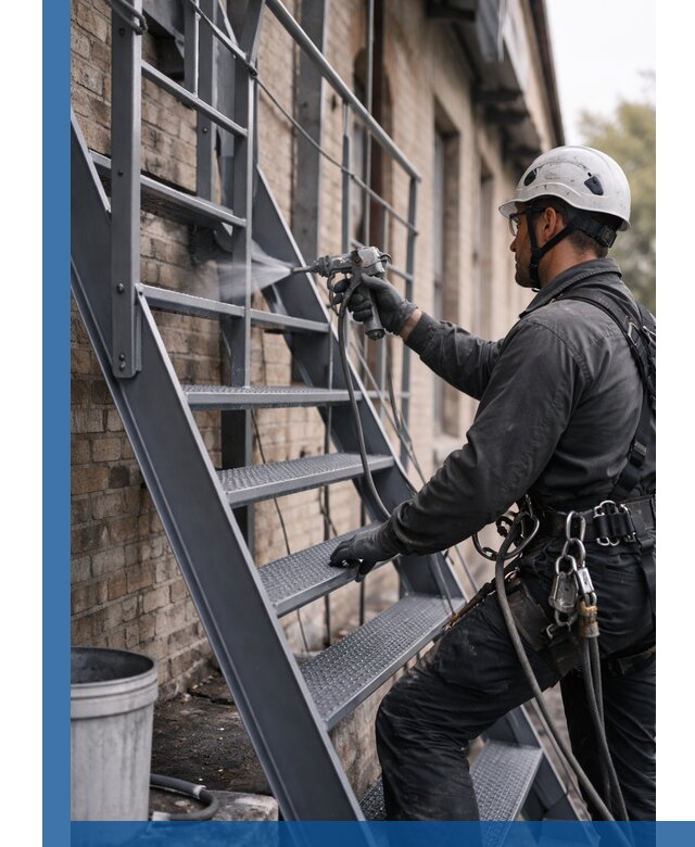 Покраска и антикоррозионная защита пожарных лестниц в Ельце