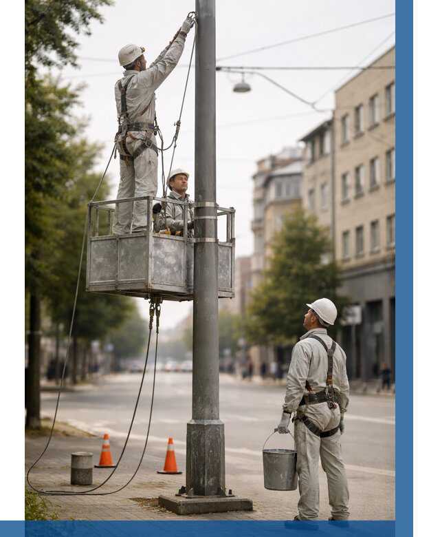 Покраска опор освещения в Ельце от 5134 р. | ВЫСОТНИК-Елц