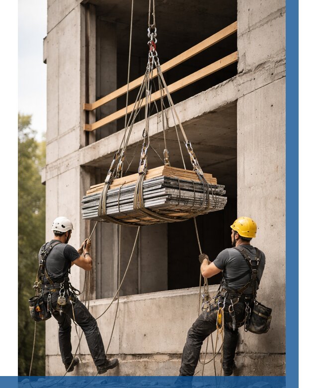 Подъем материала на этаж веревками в Ельце от 1540 р. | ВЫСОТНИК-Елц