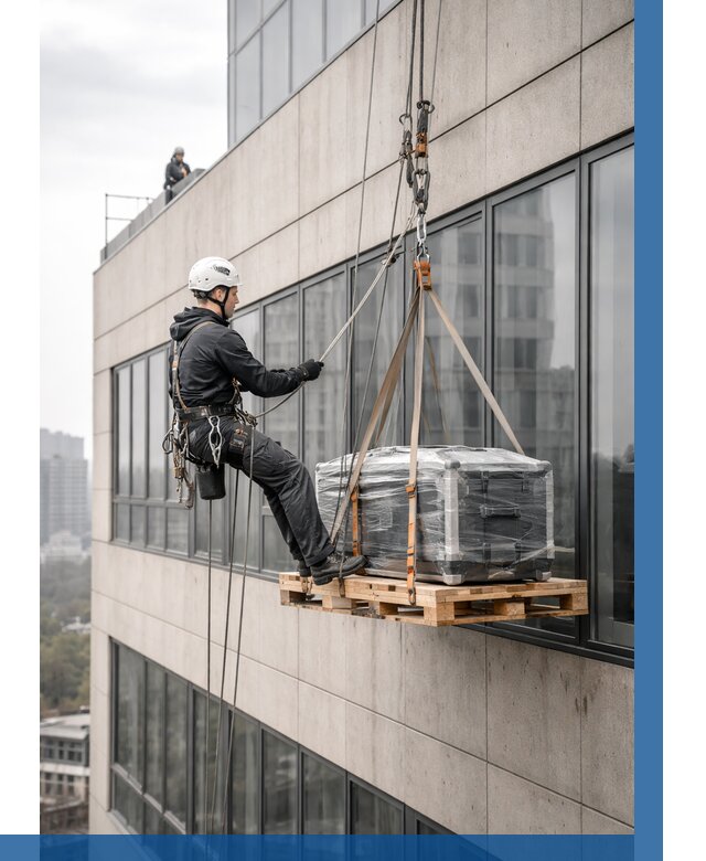 Спуск груза по фасаду в Ельце от 3594 р. | ВЫСОТНИК-Елц