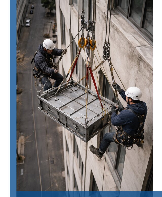 Спуск и подъем грузов по фасаду в Ельце для зданий