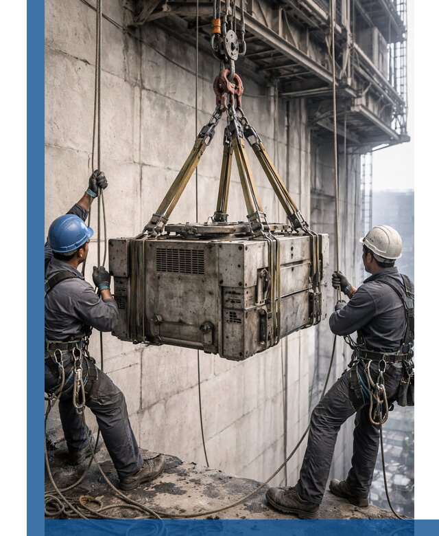 Такелажные работы на высоте, подъем и монтаж грузов в Ельце