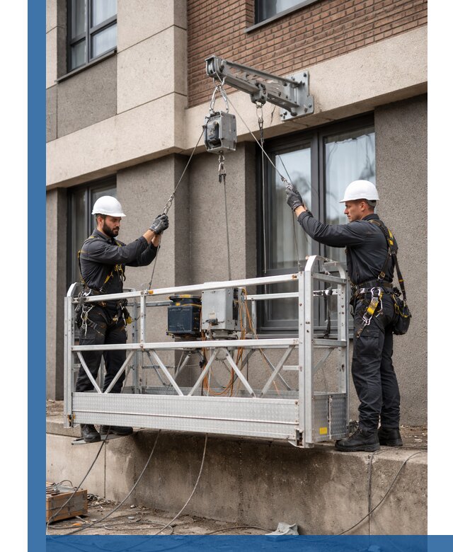 Монтаж и подъем фасадной люльки в Ельце с гарантией безопасности