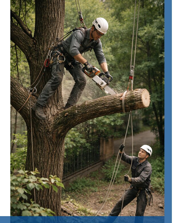 Спил деревьев альпинистами в Ельце от 8214 р. | ВЫСОТНИК-Елц