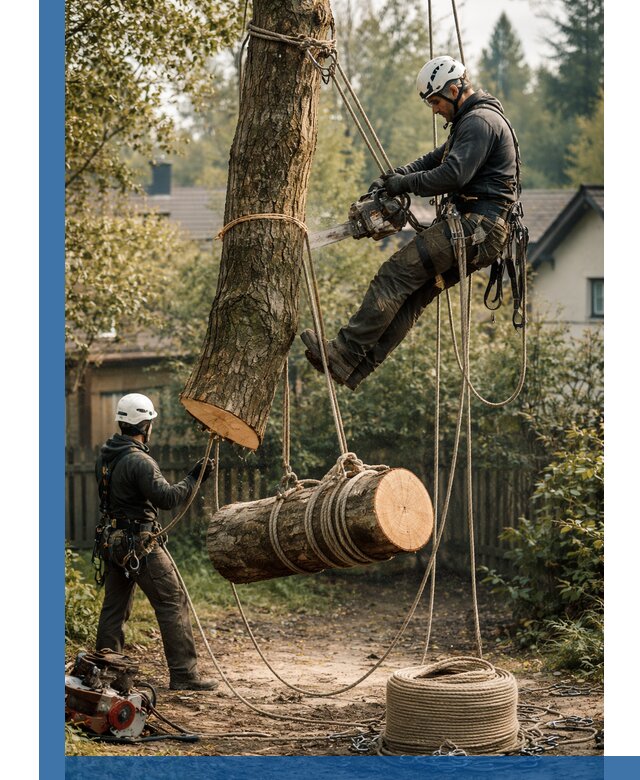 Валка деревьев частями в Ельце, безопасно и аккуратно