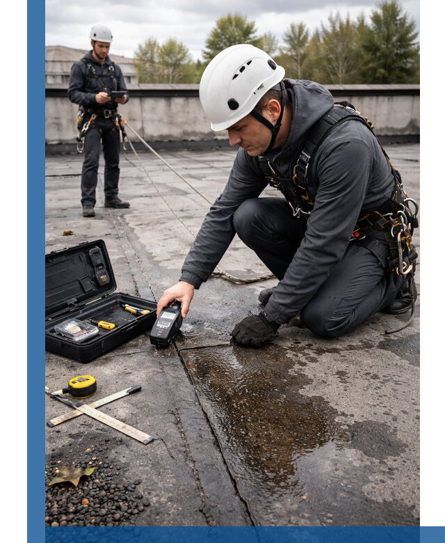 Обследование кровли на протечки и выявление дефектов в Ельце